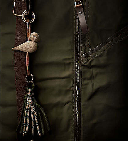Kay Bojesen Schlüsselanhänger - Vogel/Gold - Naturleder/Eiche