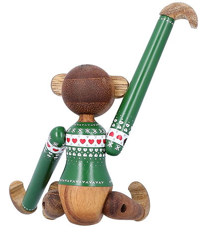 Kay Bojesen Holzfiguren - Affe Julesweater 2025 - Mini Grün