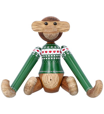 Kay Bojesen Holzfiguren - Affe Julesweater 2025 - Mini Grün