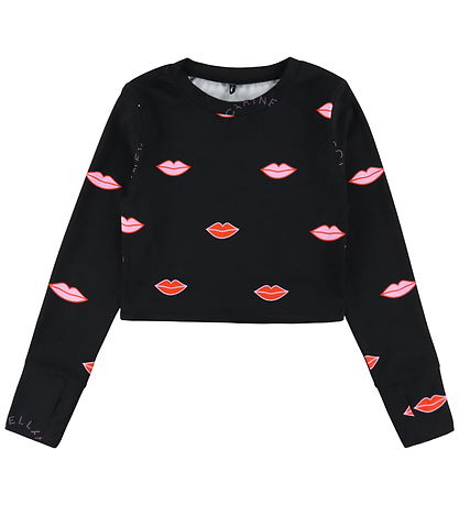 Stella McCartney Kids Swim Top - UV50+ - Black/Red Lips