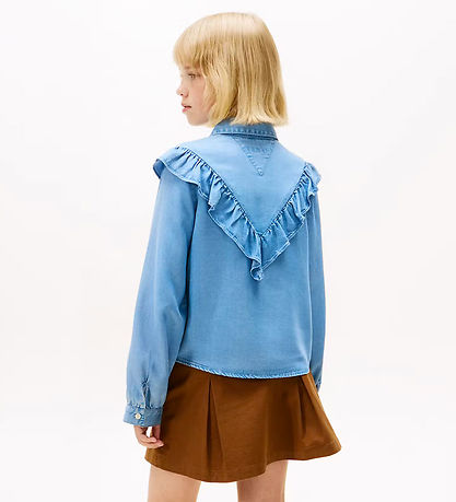 Tommy Hilfiger Bluse - Rüschen - Blau