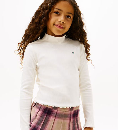 Tommy Hilfiger Blouse - Rib/Mock Neck - Ivory Silk
