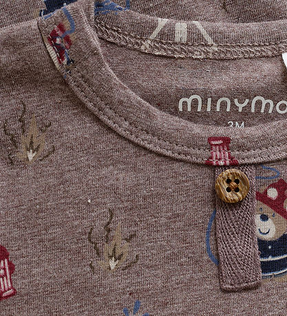 Minymo Bodysuit l/s - Dark Brown Melange
