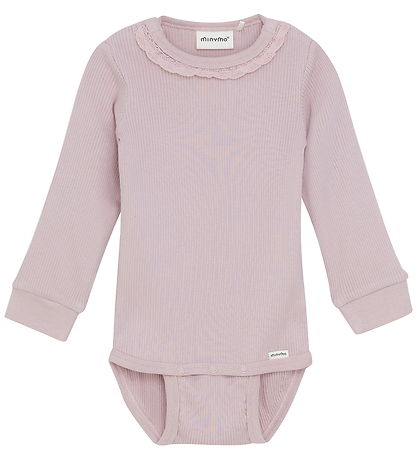 Minymo Bodysuit l/s - Rib - Shadow Gray