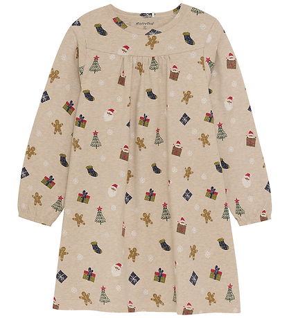Minymo Nightdress - AOP - Beige Melange