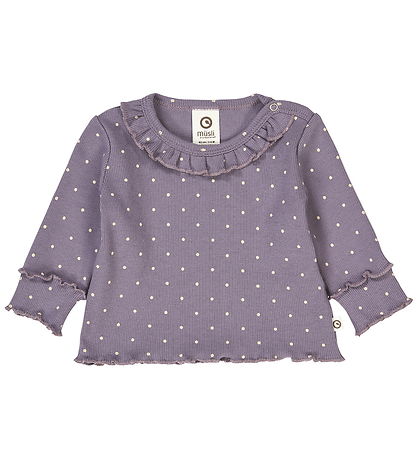 Müsli Blouse - Rib - Dot - Lilac Fog/Oak