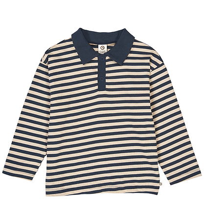 Müsli Pólóblússa - Stripe Polo - Oak/Næturblússa Blue