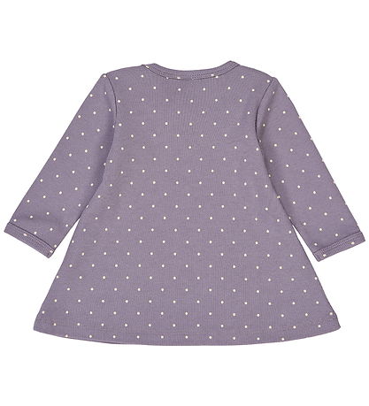 Müsli Klänning - Rib - Dot - Lilac Dimma/Oak