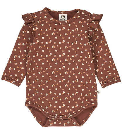 Müsli Bodysuit l/s - Cedar Frill - Root/Oak/Clay