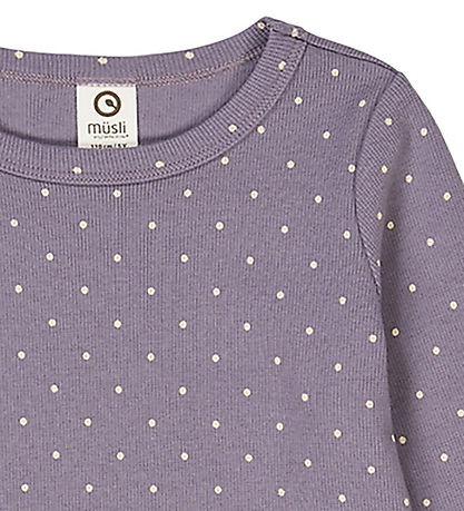 Müsli Blouse - Rib - Dot - Lilac Fog/Oak