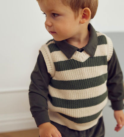 Müsli Väst - Stickad - Stripe - Oak