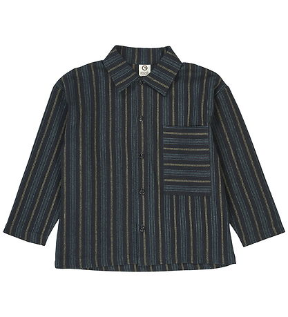 Müsli Hemd - Stripe - Nacht Blue/Moos/Stürmisch Blue