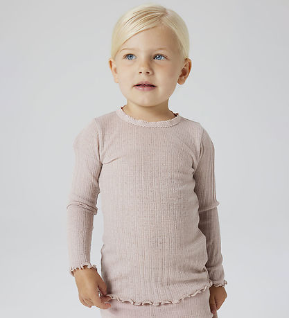 Name It Blouse - Wol/Zijde - Rib - NmfWossa - Shadow Grijs