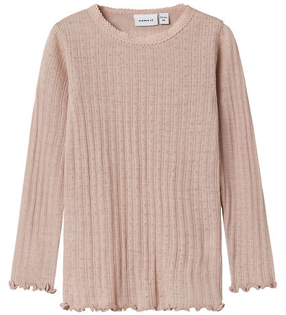 Name It Blouse - Wol/Zijde - Rib - NmfWossa - Shadow Grijs