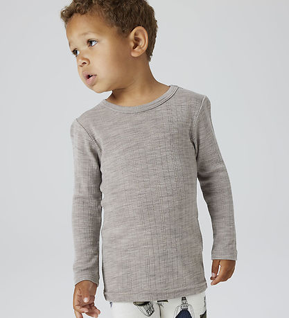 Name It Bluse - Wolle/Seide - Rib - NmmWossa - Satellit