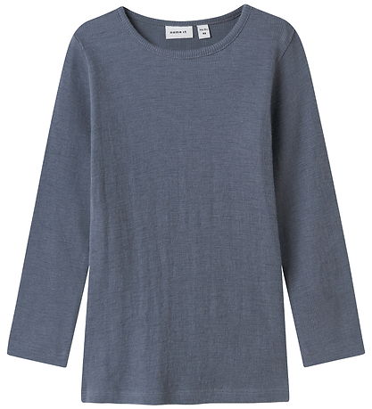 Name It Blouse - Wol/Zijde - Rib - NmmWossa - Folkstonegrijs