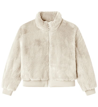 Name It Jacket - Faux Fur - NkfMila - Moonbeam