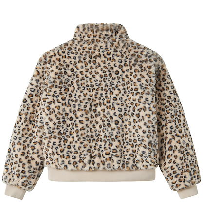Name It Jacket - Faux Fur - NkfMila - Oxford Tan/Leo