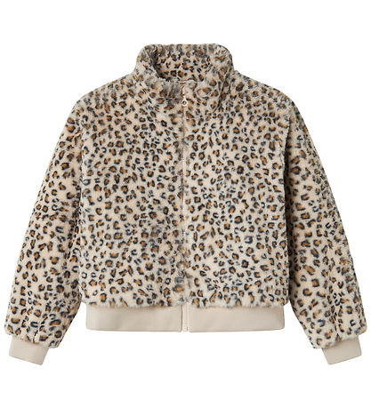 Name It Jacket - Faux Fur - NkfMila - Oxford Tan/Leo