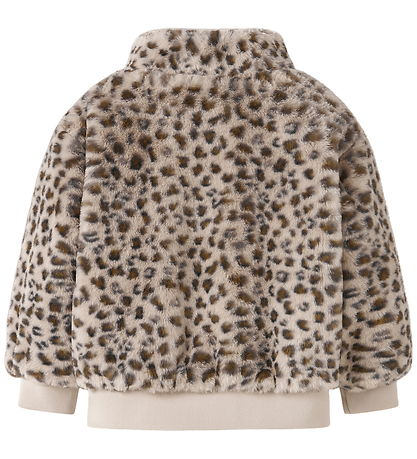 Name It Jacket - Faux Fur - NmfMila - Oxford Tan/Leo
