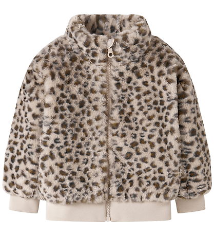 Name It Jacket - Faux Fur - NmfMila - Oxford Tan/Leo