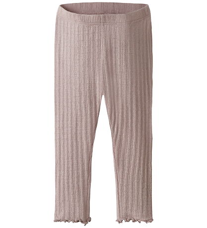 Name It Leggings - Wool/Silk - Rib - NbfWossa - Shadow Gray