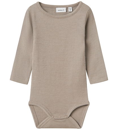 Name It Romper l/s - Wol/Zijde - Rib - NbmWossa - Satelliet