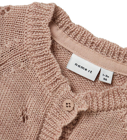 Name It Cardigan - Wool - Knitted - NbfWrilla - Shadow Gray
