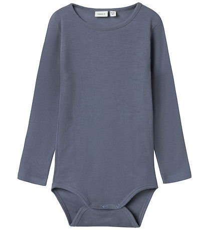 Name It Romper l/s - Wol/Zijde - Rib - NmmWossa - Folkstonegrijs