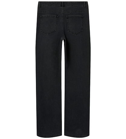 LMTD Gallabuxur - Núll - Breitt - NlfBli - Black Denim/Þvegið