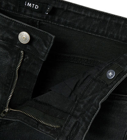 LMTD Gallabuxur - Núll - Breitt - NlfBli - Black Denim/Þvegið