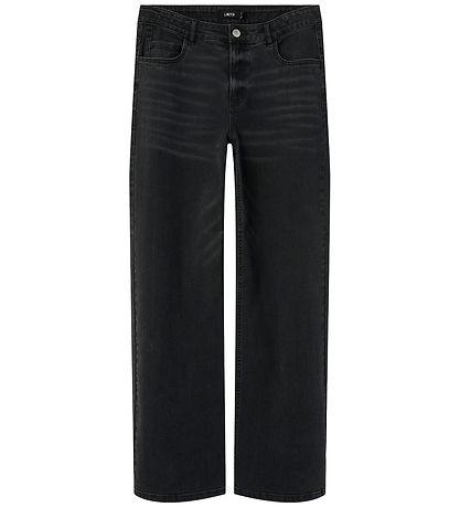 LMTD Gallabuxur - Núll - Breitt - NlfBli - Black Denim/Þvegið