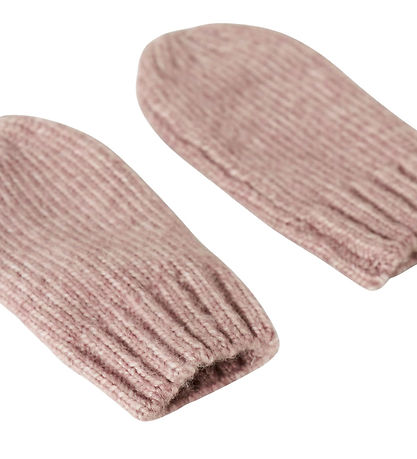 Name It Set - Beanie/Mittens - Knitted - NbnMora - Woodrose