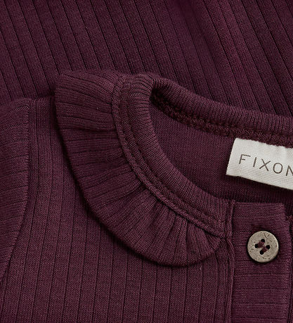 Fixoni Bodysuit l/s - Rib - Grape Wine