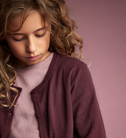 Creamie Cardigan - Viscose/Nælon - Pointelle - Víngarður Wine