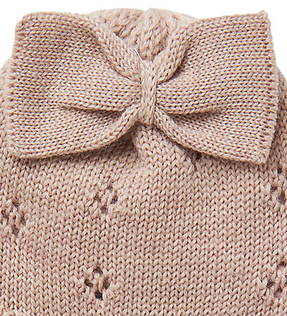 Name It Baby Hat - Wool - Knitted - NbfWrilla - Shadow Gray/Bow