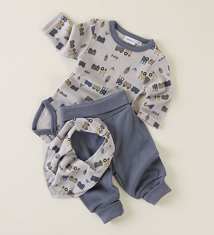 Name It Bodysuit l/s - Wool - NbmWillit - Micro Chip/Tractor