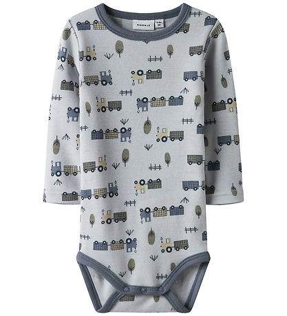 Name It Bodysuit l/s - Wool - NbmWillit - Micro Chip/Tractor