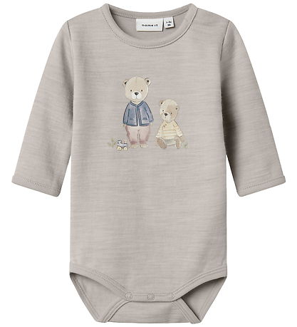 Name It Bodysuit l/s - Wool/Cotton - NbnWup - Nacreous Cloud