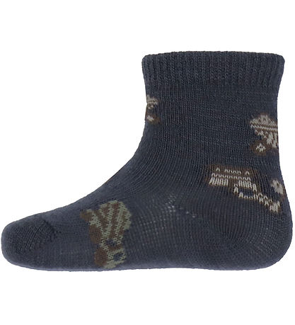 Name It Sokkar - Ull/Bómull - 4 Pakki - NbmWak - Folkstone Grey/