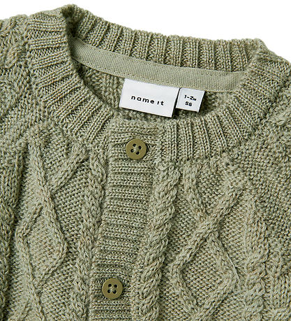 Name It Cardigan - Wool - Knitted - NbmWrilla - Dried Sage