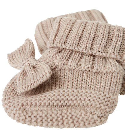 Name It Booties - Wool - Knitted - NbfWrilla - Shadow Gray