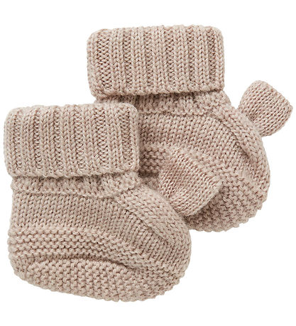 Name It Booties - Wool - Knitted - NbfWrilla - Shadow Gray