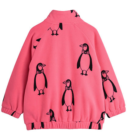 Mini Rodini Flísjakki - Penguin - Bleikt