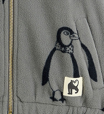 Mini Rodini Fleecejacke - Penguin - Grau