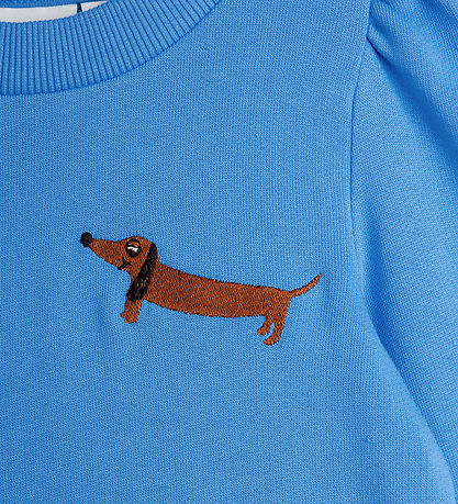 Mini Rodini Kleid - Sweat - Dog - Blau