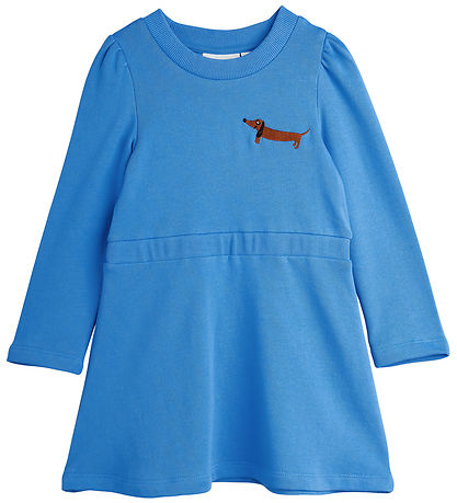 Mini Rodini Kleid - Sweat - Dog - Blau