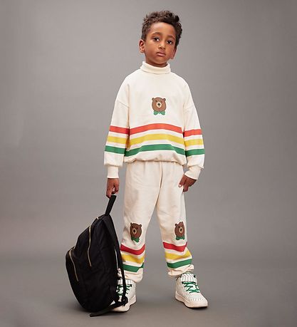 Pantalon de Jogging Mini Rodini - Bear Stripe - Off-White