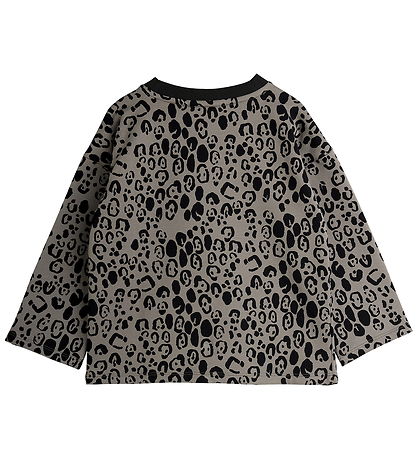 Mini Rodini Bluse - Leopard Gebürstet Top - Grau/Schwarz
