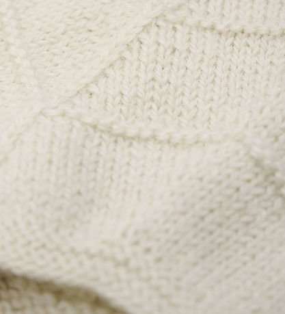 Huttelihut Baby Hat w. Ears - Alpaca wool - Knitted - Off-White